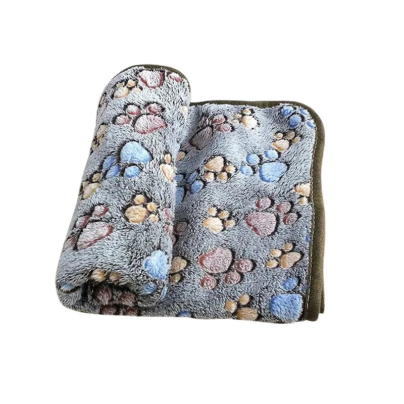 Cozy Paw Print Blanket for Dogs and Cats