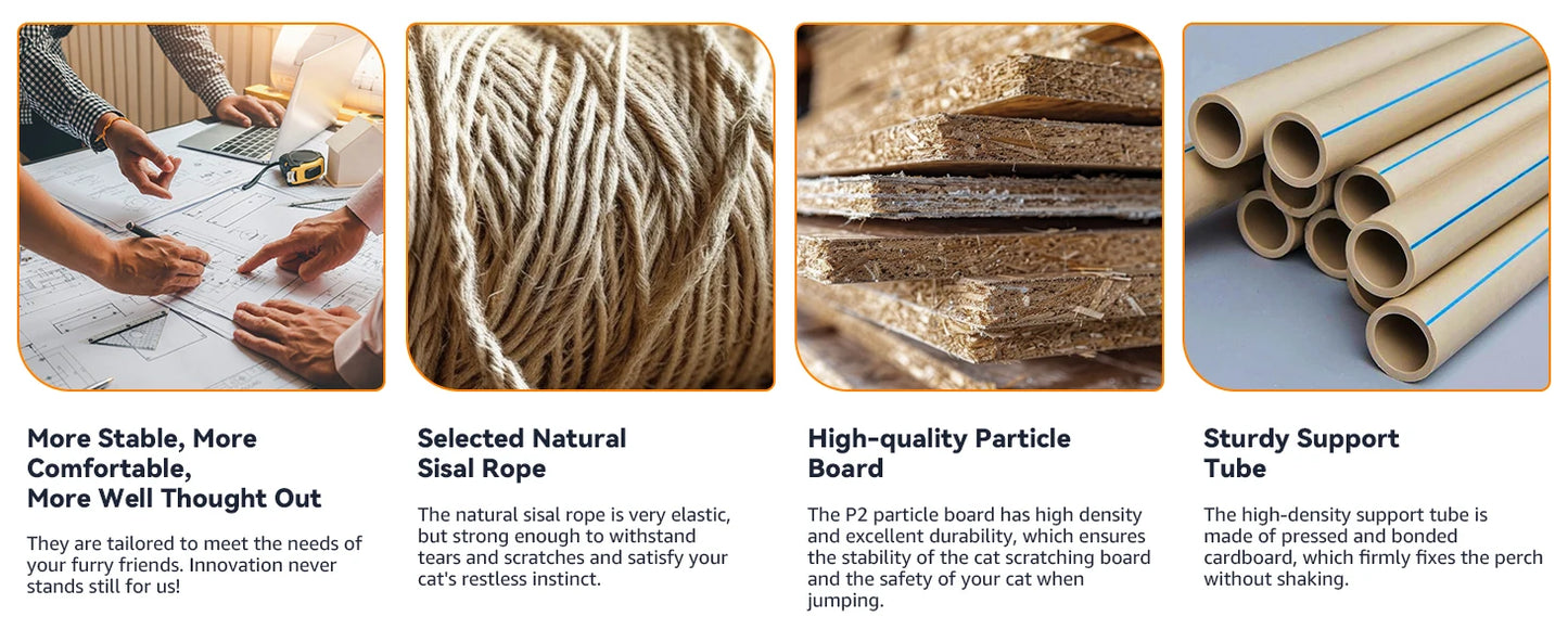 “Cat Tree Tower with Scratching Posts”