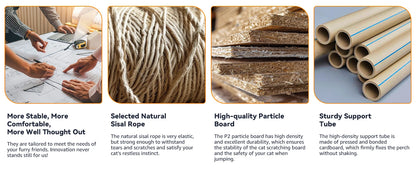 “Cat Tree Tower with Scratching Posts”