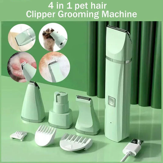 4-in-1 Pet Grooming Clipper – Low-Noise &amp; Rechargeable