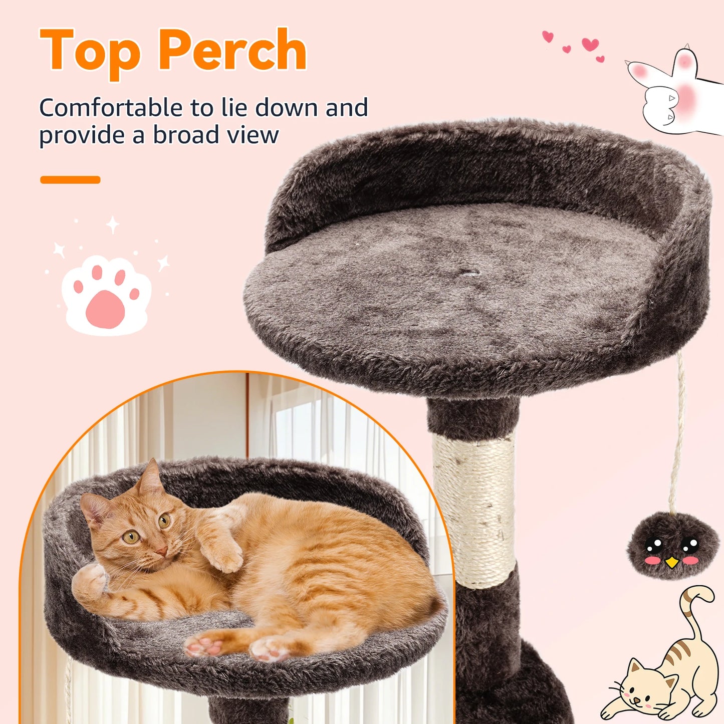 “Cat Tree Tower with Scratching Posts”
