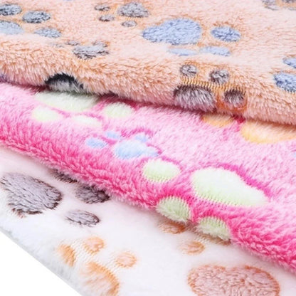 Cozy Paw Print Blanket for Dogs and Cats