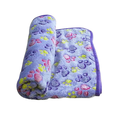 Cozy Paw Print Blanket for Dogs and Cats