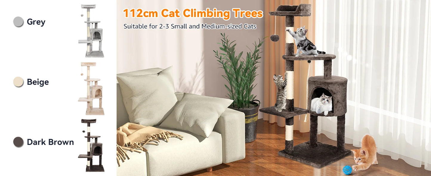 “Cat Tree Tower with Scratching Posts”
