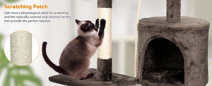 “Cat Tree Tower with Scratching Posts”