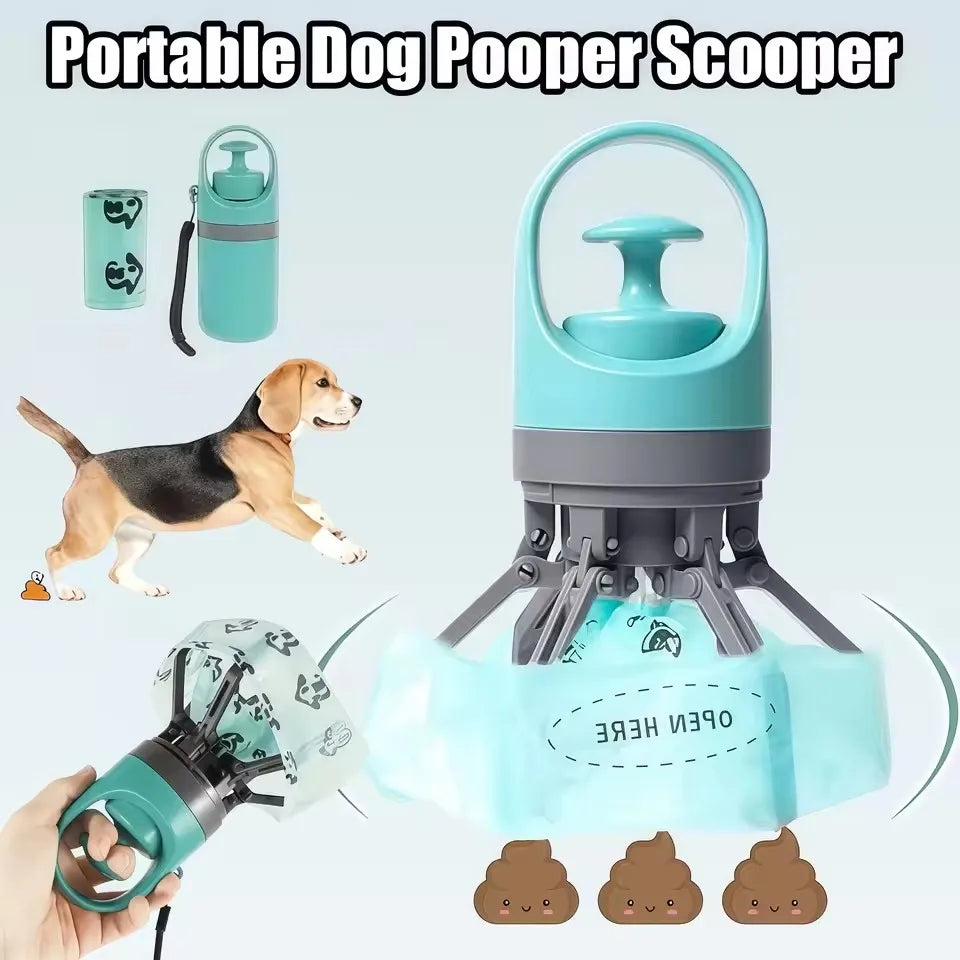 Portable Dog Poop Scooper with Waste Bags