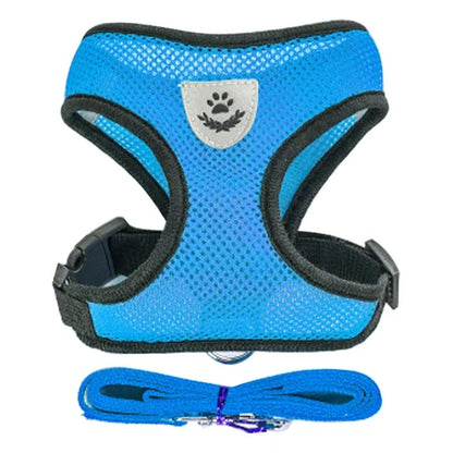 “Adjustable Cat & Dog Harness Vest – Walking Leash for Small & Medium Pets”