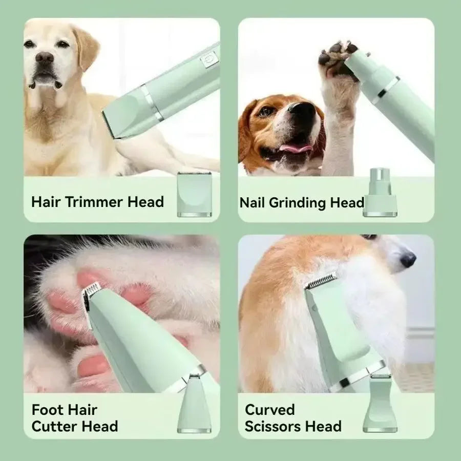 4-in-1 Pet Grooming Clipper – Low-Noise &amp; Rechargeable