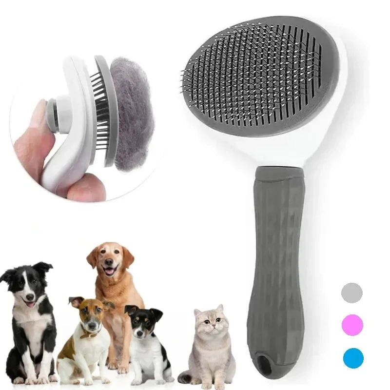 Self-Cleaning Grooming Brush for Cats and Dogs