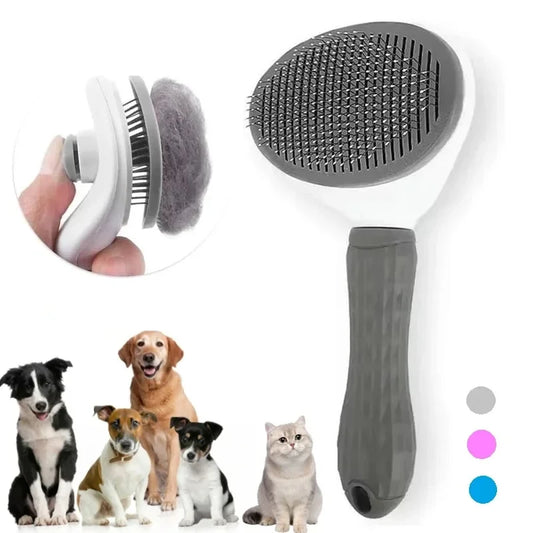 Self-Cleaning Grooming Brush for Cats and Dogs