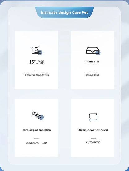 “3-in-1 Pet Bowl Set – Tilted Cat Food & Water Feeder with Gravity Bottle”