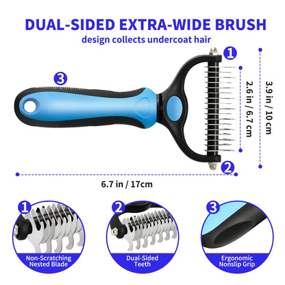 Deshedding Grooming Brush for Dogs & Cats – Pet Hair Remove