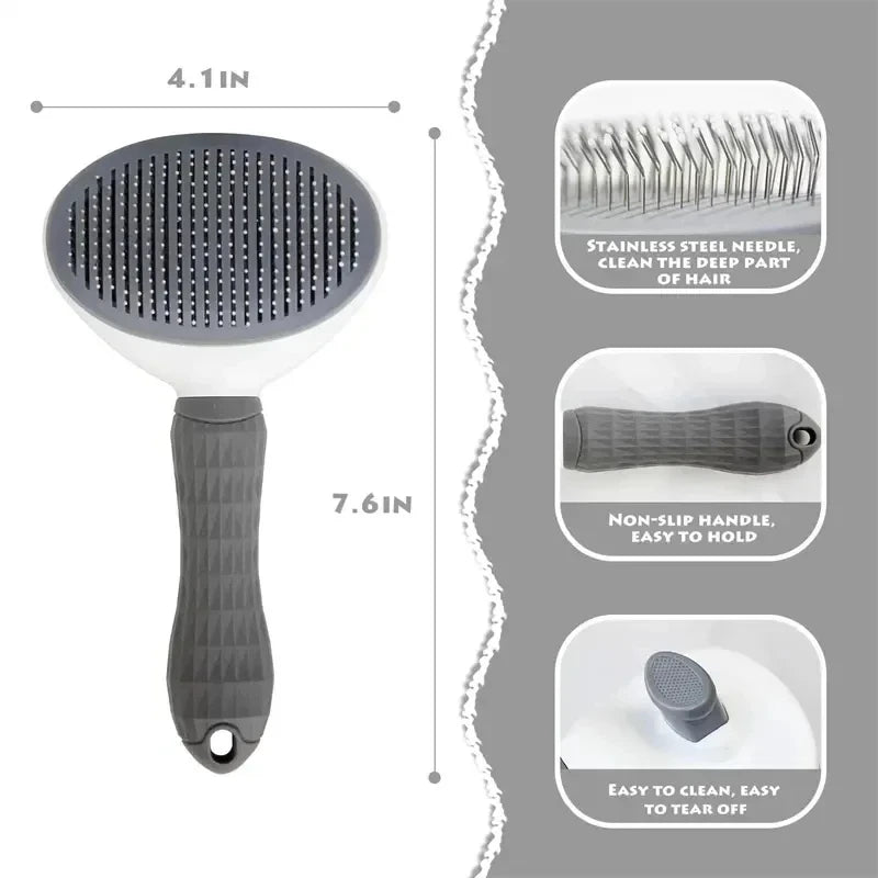 Self-Cleaning Grooming Brush for Cats and Dogs