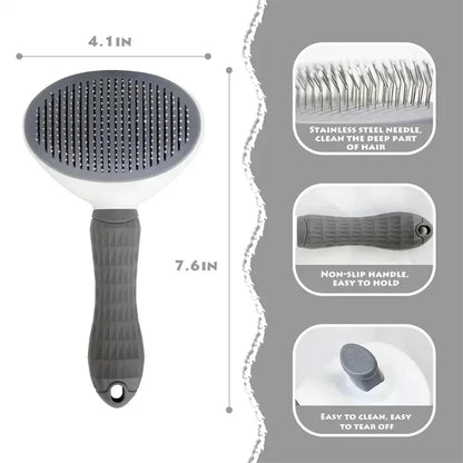 Self-Cleaning Grooming Brush for Cats and Dogs