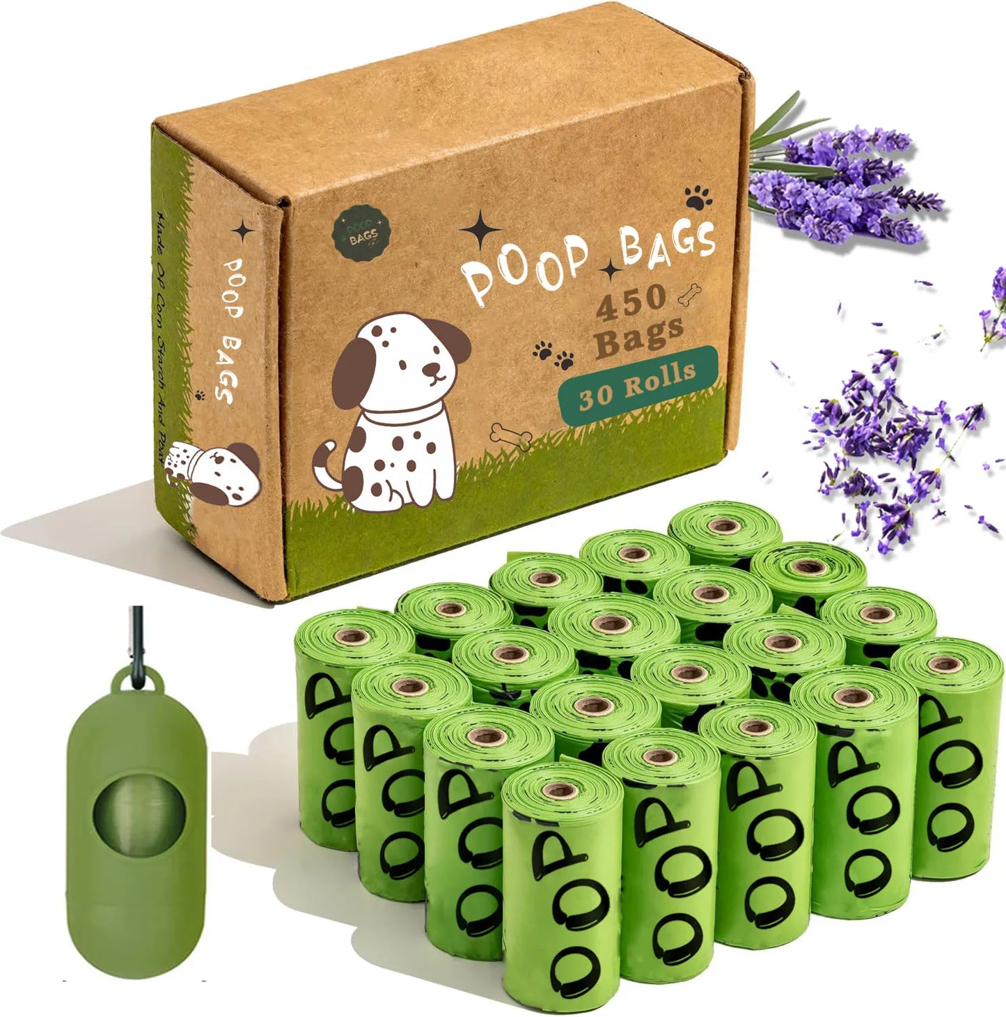 “EPI Lavender Dog Poop Bags – Biodegradable & Leakproof”