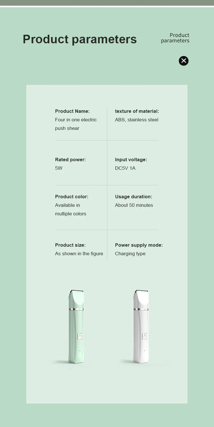 4-in-1 Pet Grooming Clipper – Low-Noise &amp; Rechargeable