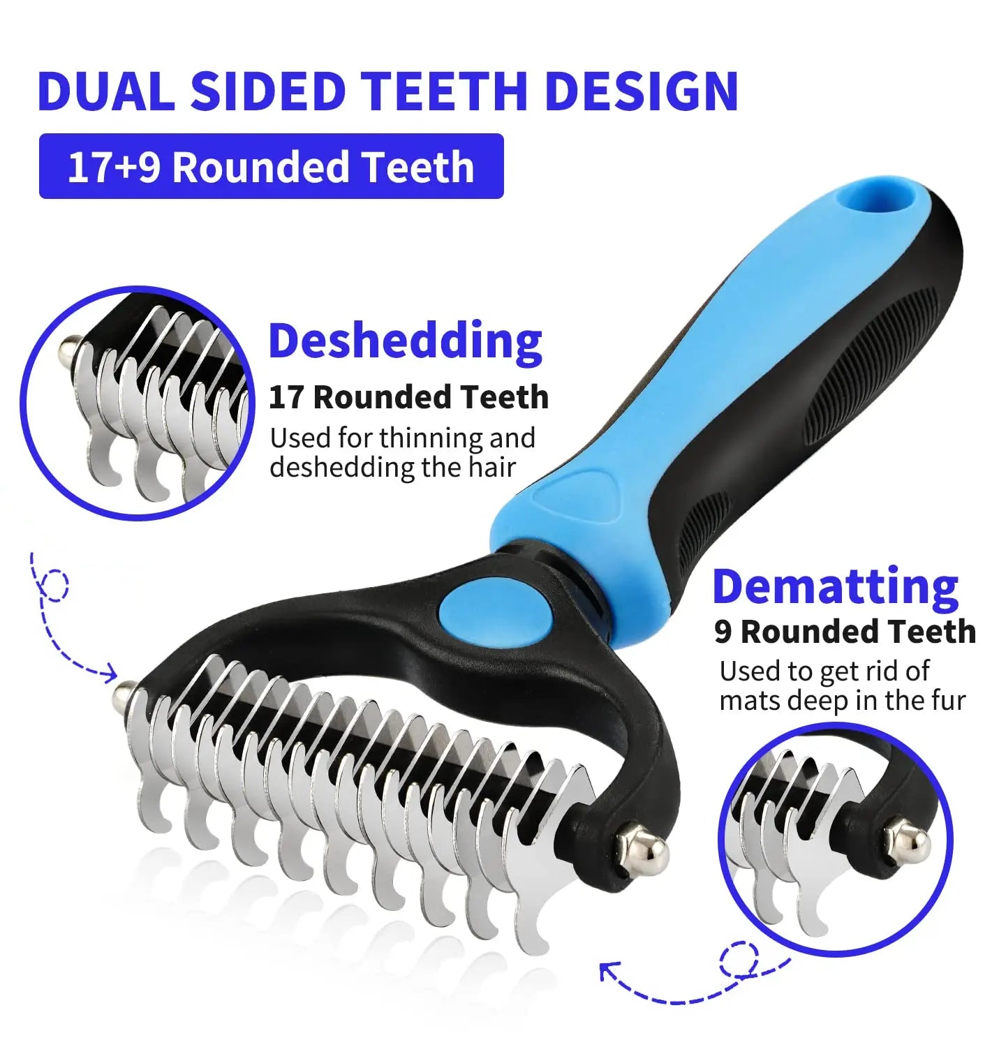 Deshedding Grooming Brush for Dogs & Cats – Pet Hair Remove