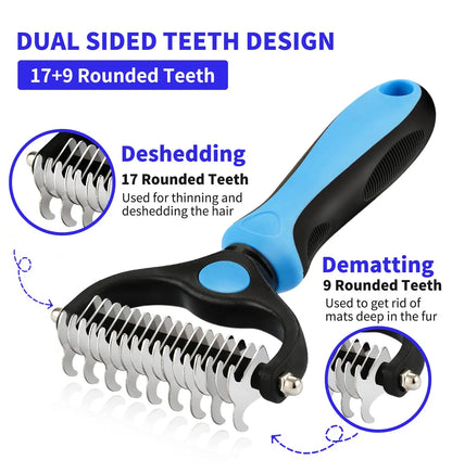Deshedding Grooming Brush for Dogs & Cats – Pet Hair Remove