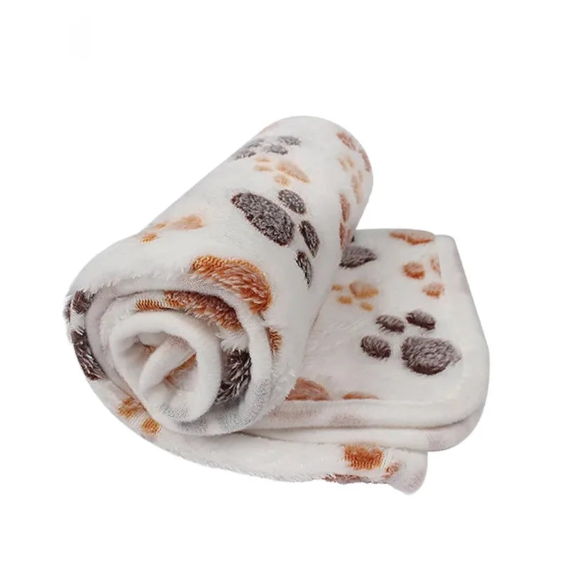 Cozy Paw Print Blanket for Dogs and Cats