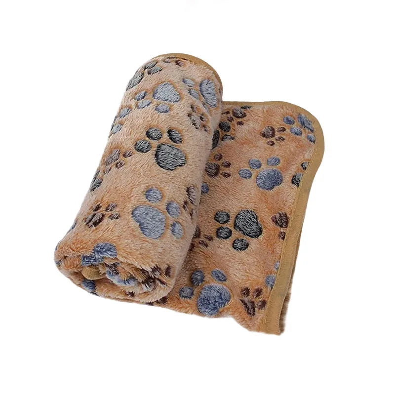 Cozy Paw Print Blanket for Dogs and Cats