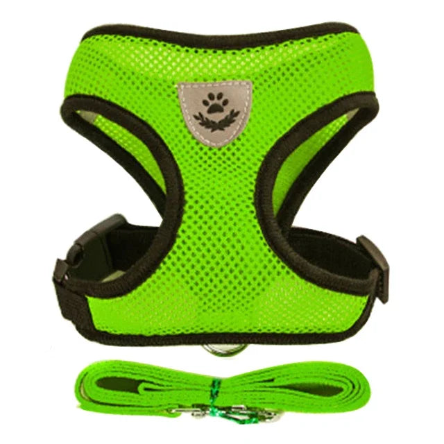 “Adjustable Cat & Dog Harness Vest – Walking Leash for Small & Medium Pets”