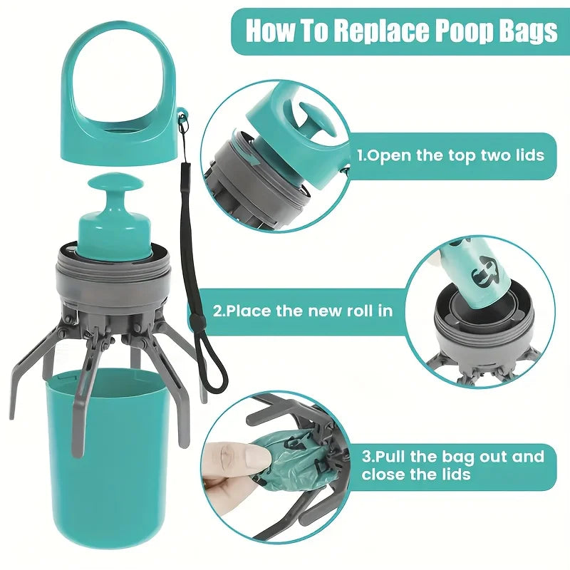 Portable Dog Poop Scooper with Waste Bags