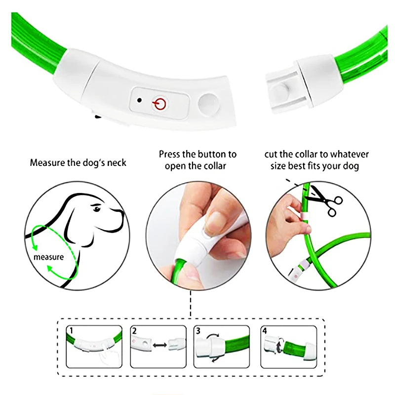 LED Glow Collar – USB Rechargeable Night Safety