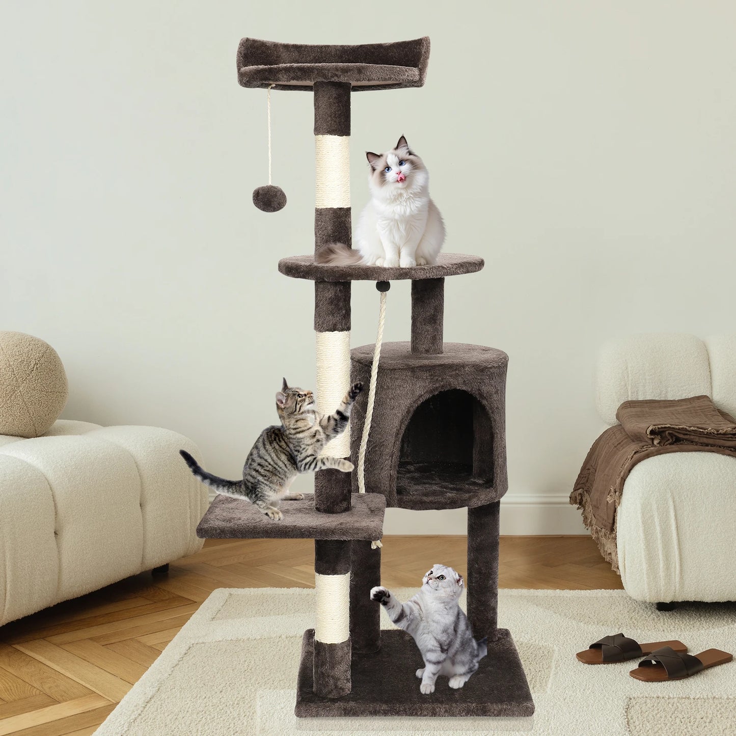 “Cat Tree Tower with Scratching Posts”