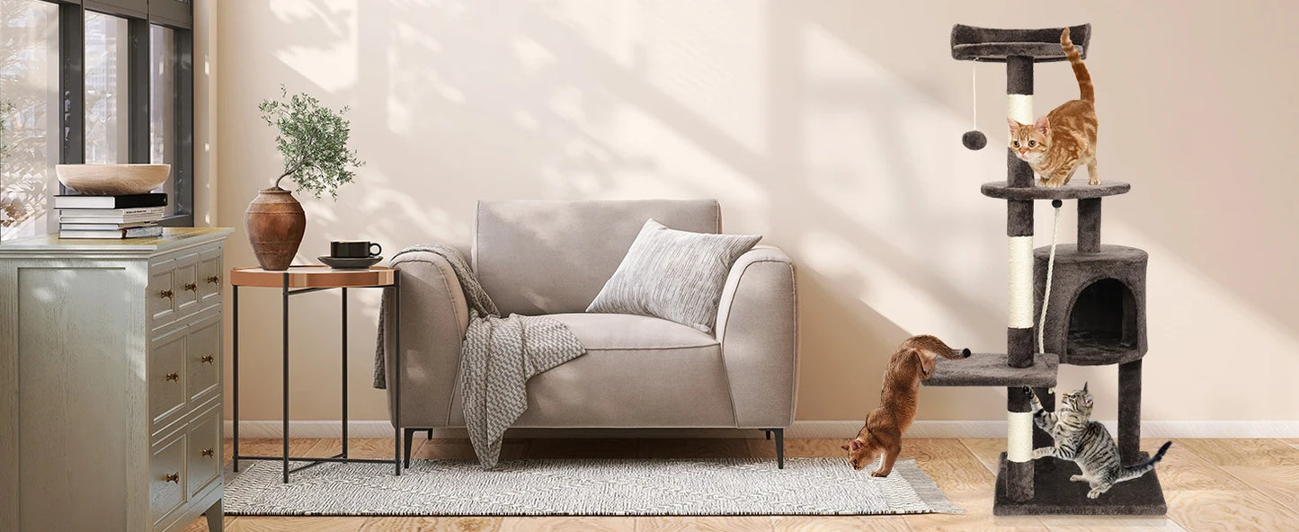 “Cat Tree Tower with Scratching Posts”