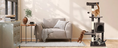 “Cat Tree Tower with Scratching Posts”