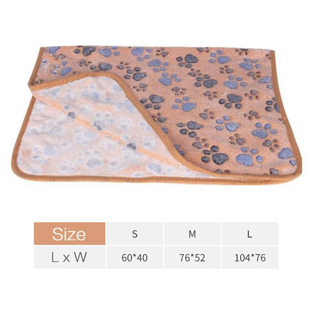 Cozy Paw Print Blanket for Dogs and Cats