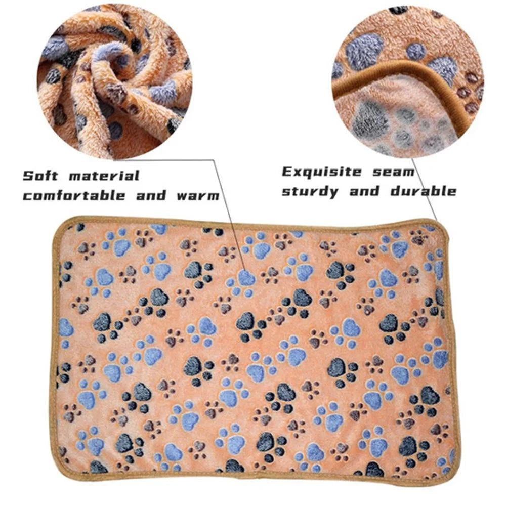 Cozy Paw Print Blanket for Dogs and Cats