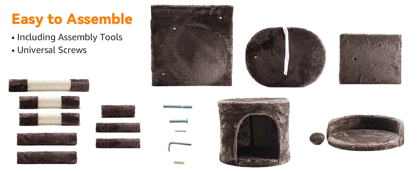 “Cat Tree Tower with Scratching Posts”