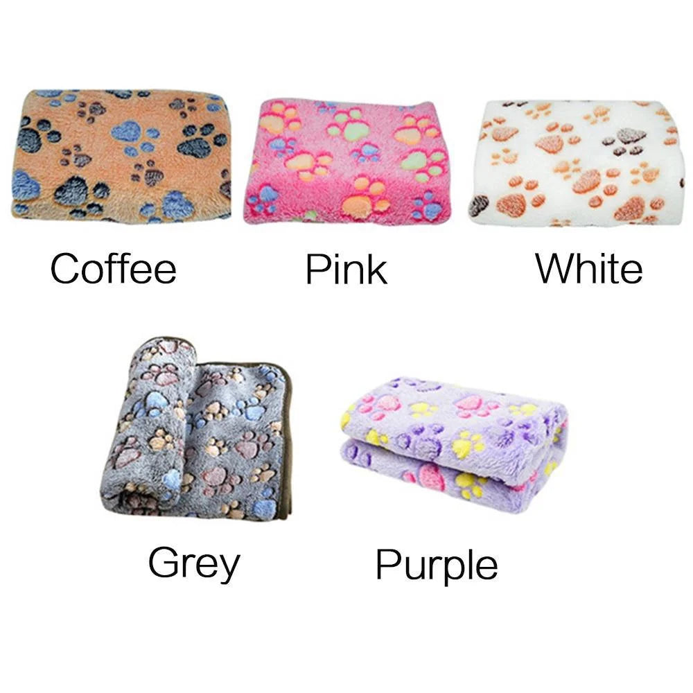Cozy Paw Print Blanket for Dogs and Cats