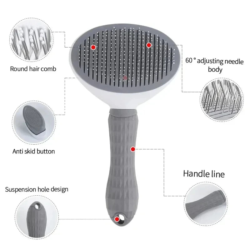 Self-Cleaning Grooming Brush for Cats and Dogs