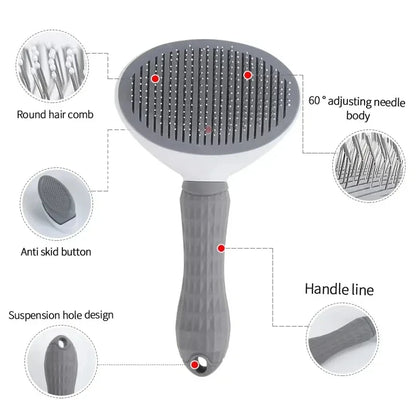 Self-Cleaning Grooming Brush for Cats and Dogs